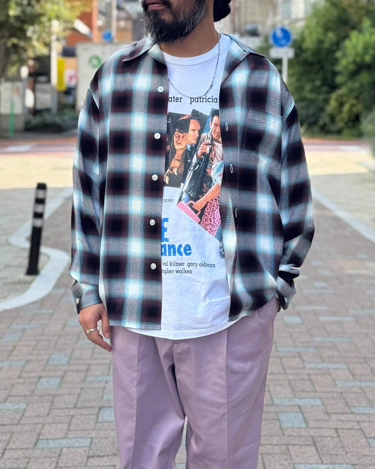 WACKO MARIA / OMBRE CHECK OPEN COLLAR SHIRT L/S -type3- (26FW-WMS-OC06)