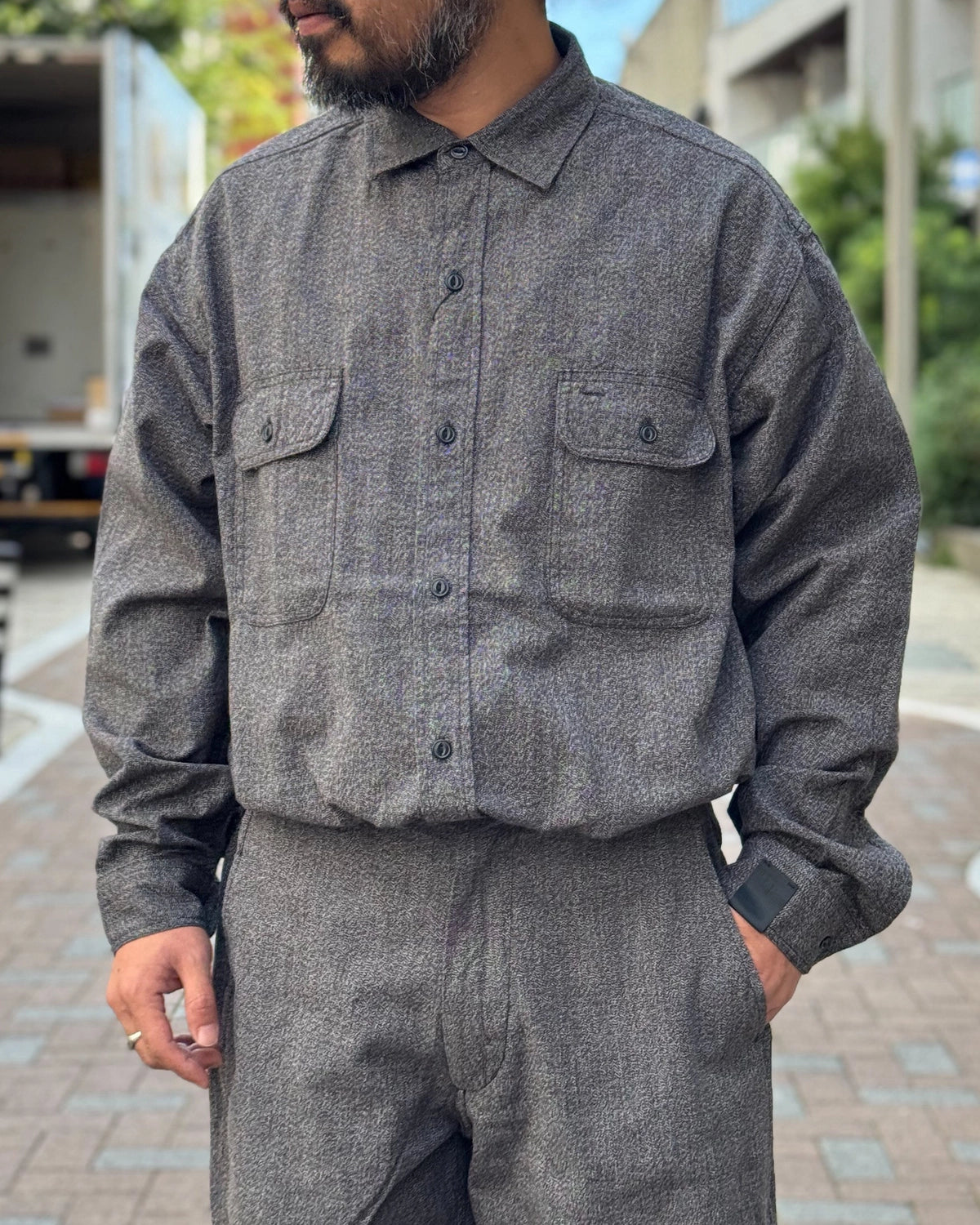 N.HOOLYWOOD COMPILE × BIG MAC / BLACK CHAMBRAY WORK SHIRT (2262-SH60-026)