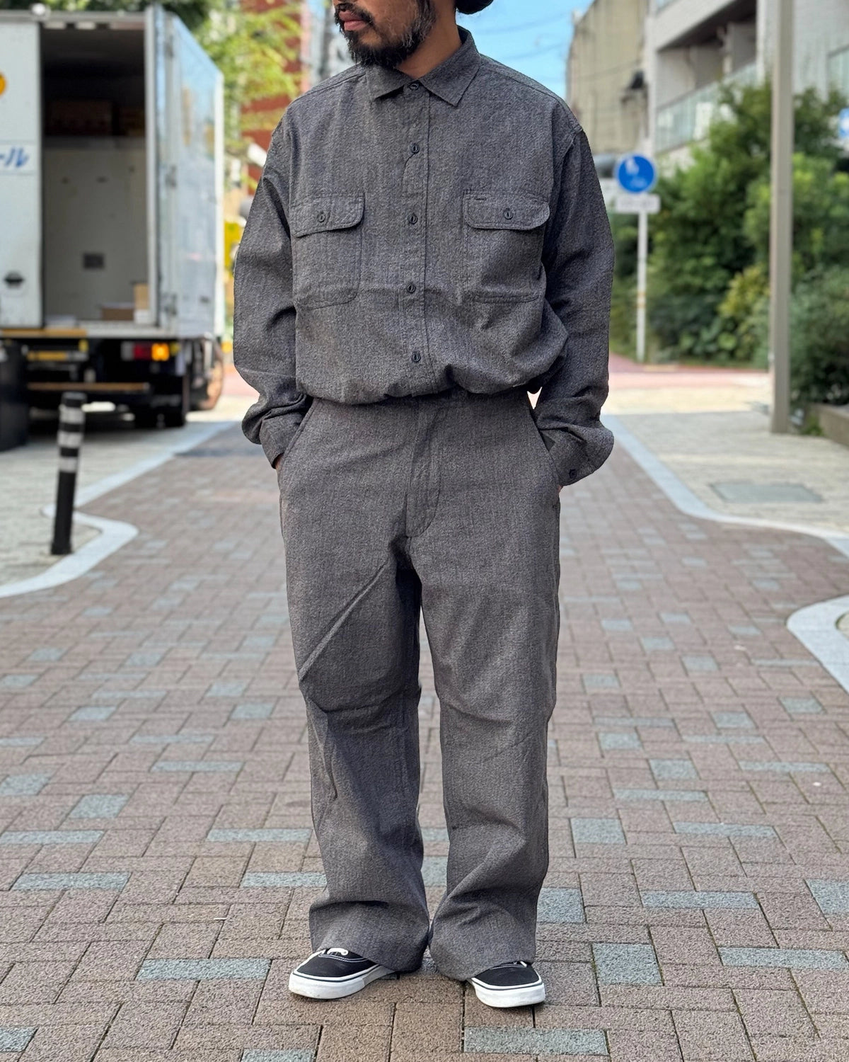 N.HOOLYWOOD COMPILE × BIG MAC /  BLACK CHAMBRAY WORK PANTS (2262-PT60-026)
