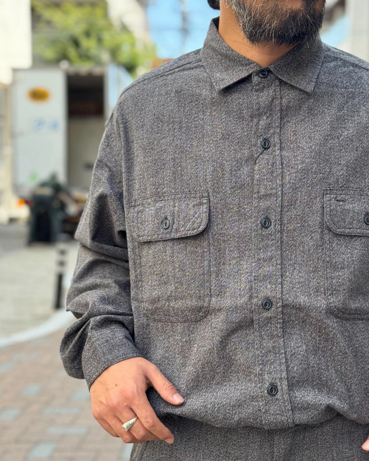 N.HOOLYWOOD COMPILE × BIG MAC / BLACK CHAMBRAY WORK SHIRT (2262-SH60-026)