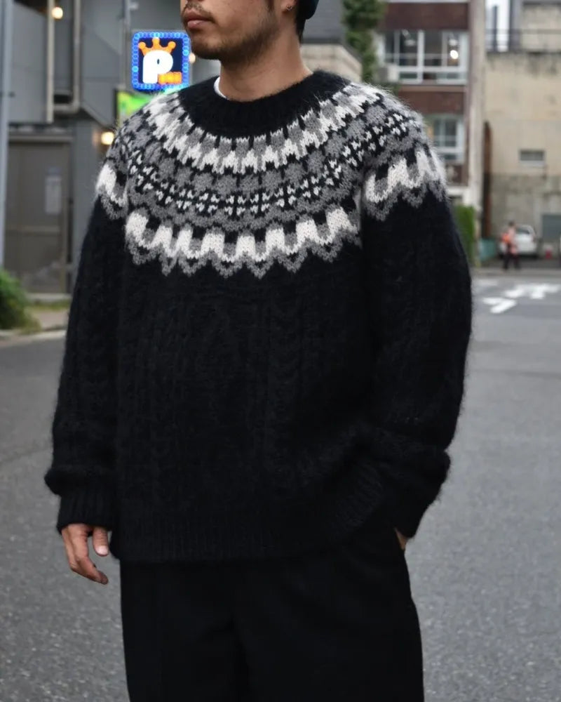 BATONER / Men MOHAIR NORDIC CREW NECK (BN-24FM-063)