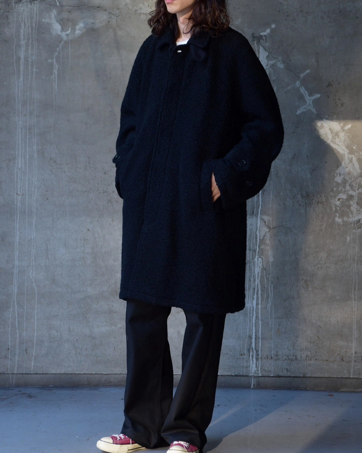 BEDWIN & THE HEARTBREAKERS / WOOL BALMACAAN COAT "Balmacaan" (26AB5659)