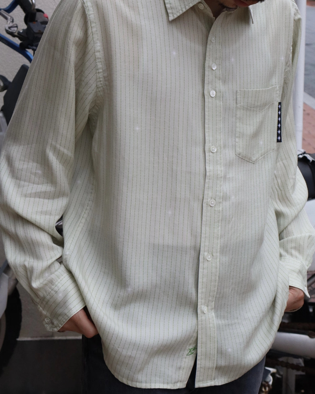 BoTT / Printed Sparkle Striped Shirt