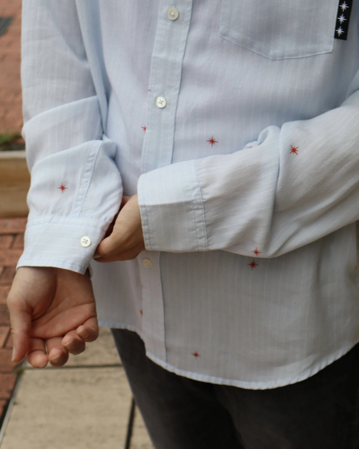 BoTT / Printed Sparkle Striped Shirt