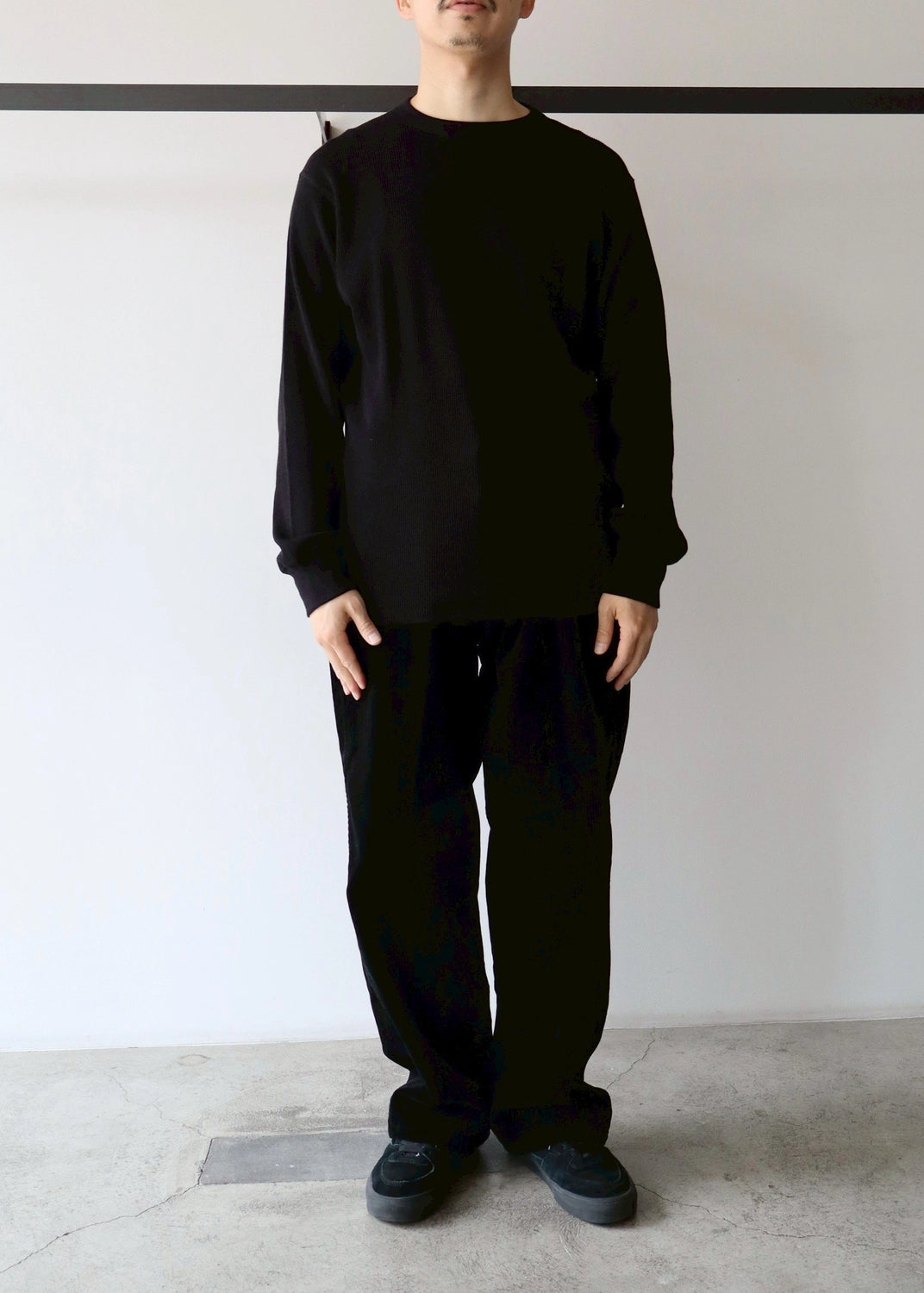 COMOLI / コットンカシミヤ ワッフル長袖クルー (C03-05018)