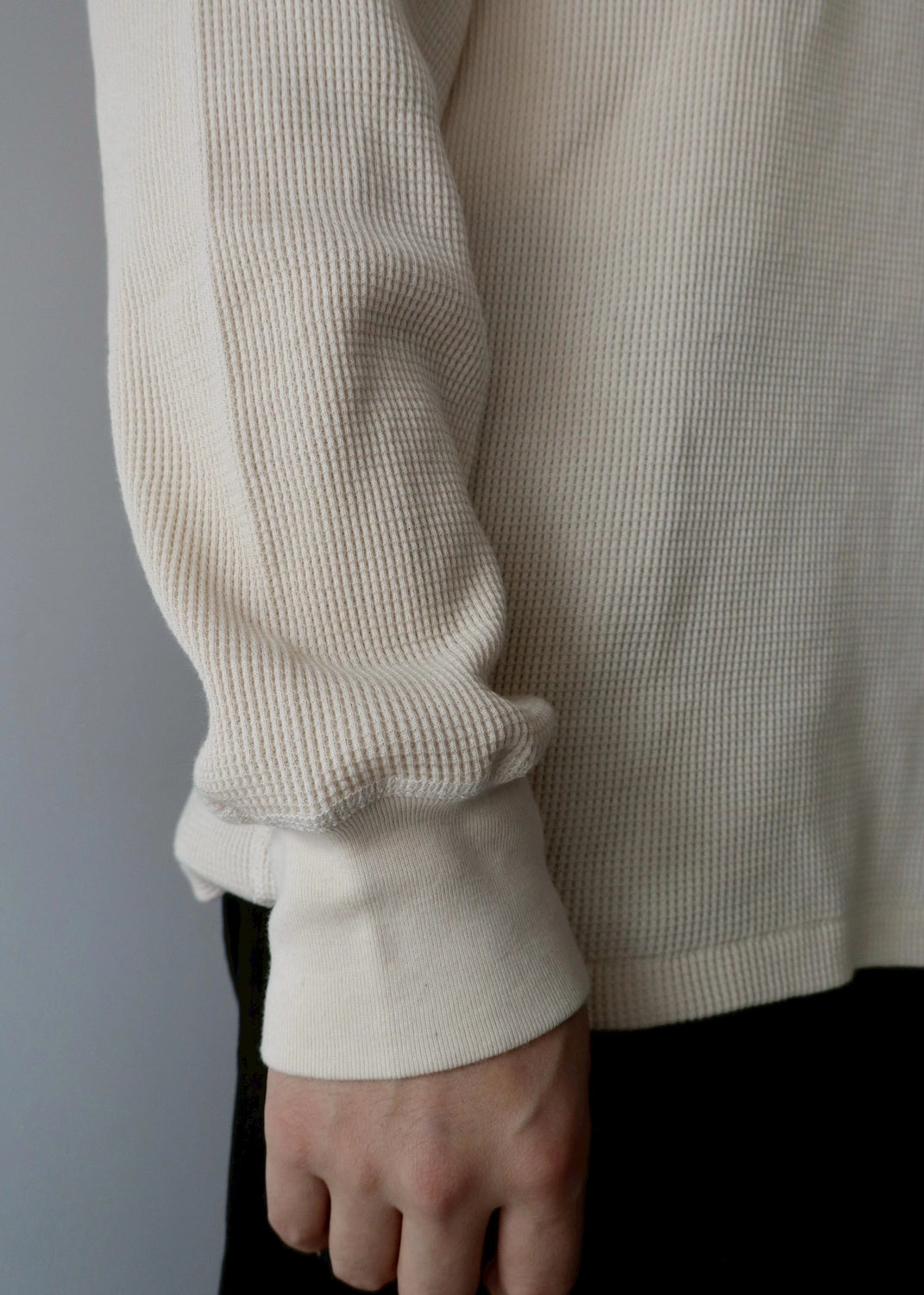 COMOLI / コットンカシミヤ ワッフル長袖クルー (C03-05018)