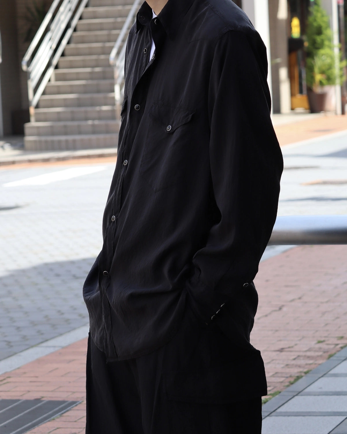 COMOLI / シルク製品染 ウエスタンシャツ (D01-02006)