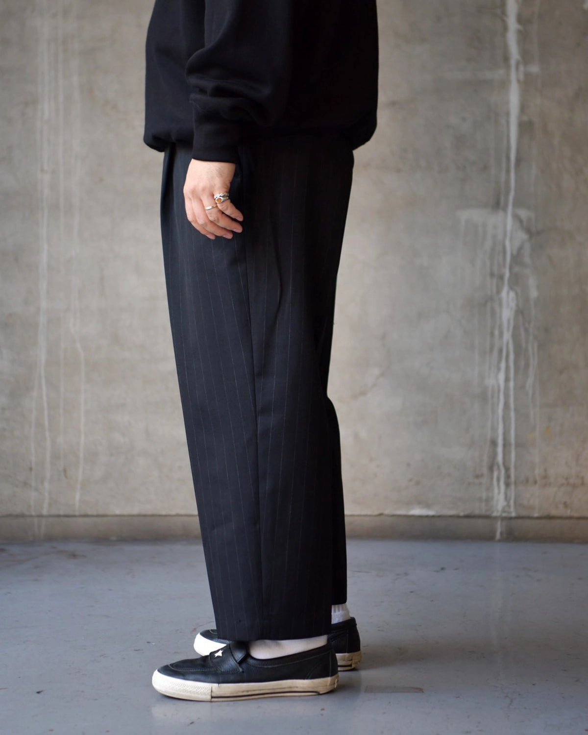 COOTIE PRODUCTIONS / Wool Gabardine Ankle Cut Easy Trousers (CTE-26A107)