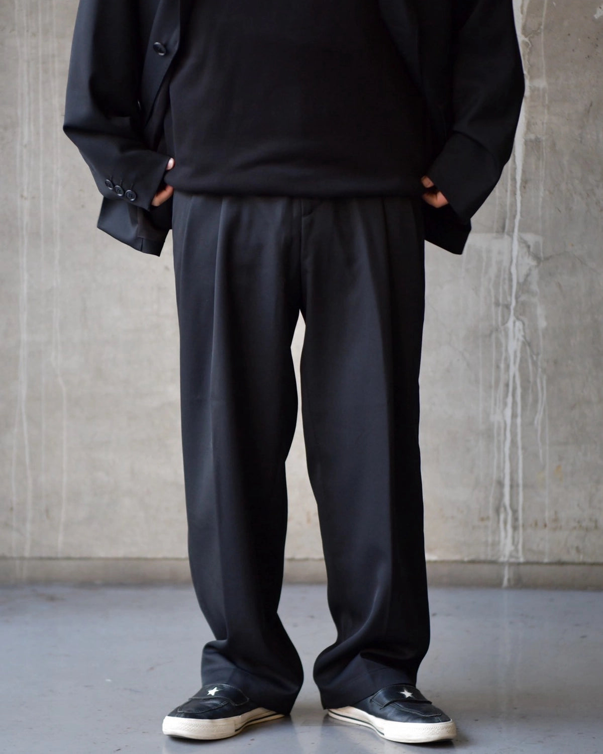 COOTIE PRODUCTIONS / Wool Gabardine 2 Tuck Easy Trousers (CTE-26A105)
