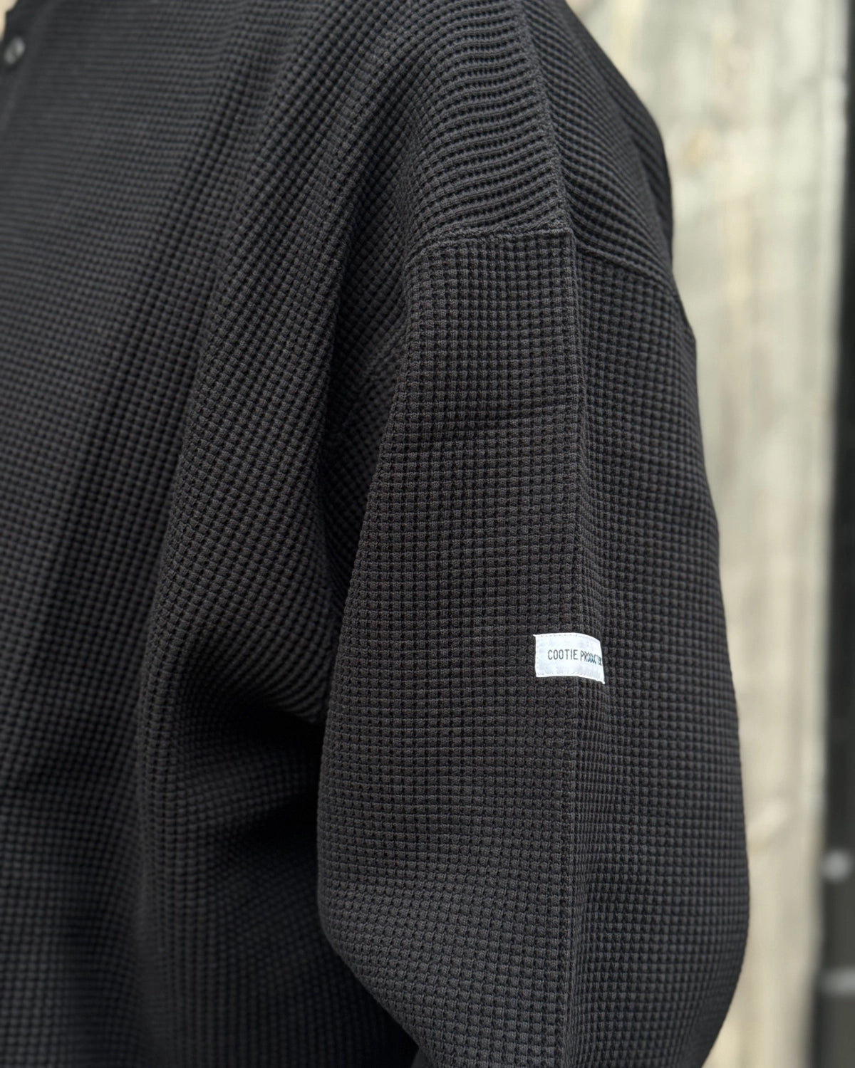 COOTIE PRODUCTIONS / N/C Waffle Henley-Neck Pullover (CTE-26A318)