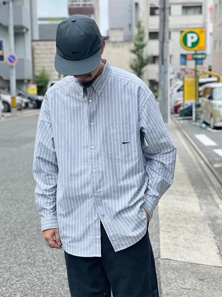 DESCENDANT / KENNEDY’S OXFORD LS STRIPE SHIRT (242CPDS-SHM01)