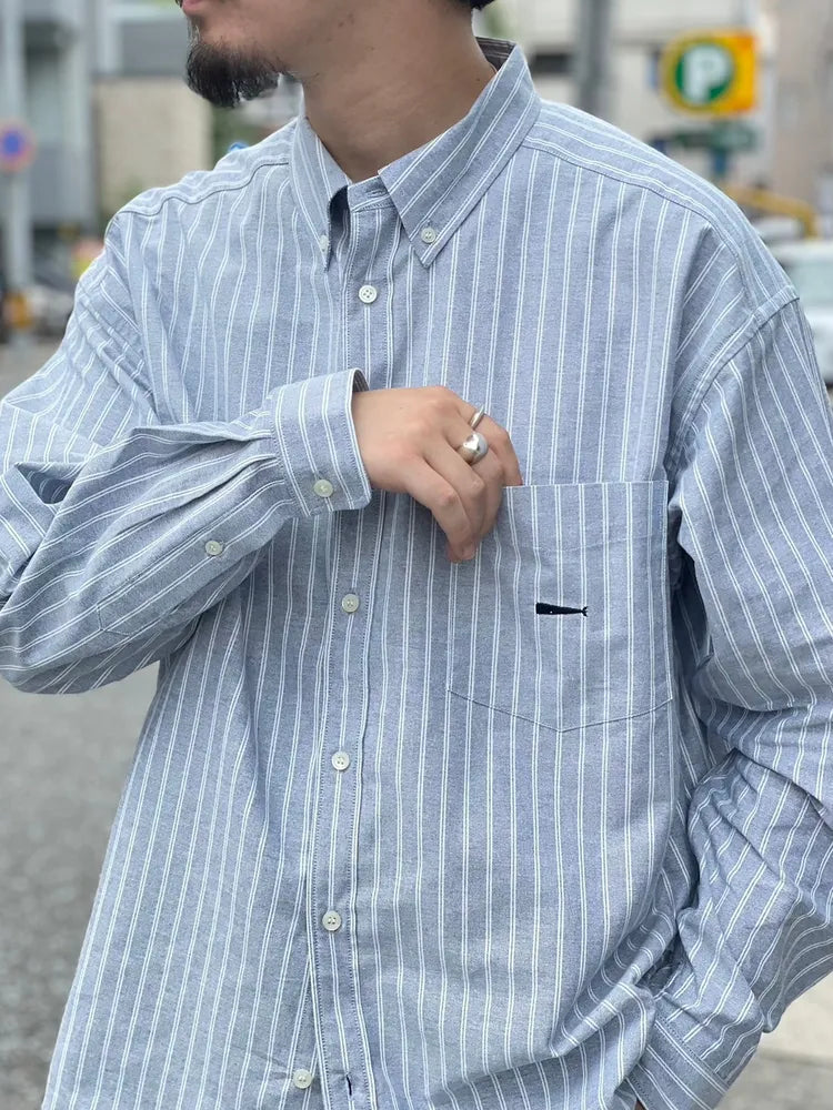 DESCENDANT / KENNEDY’S OXFORD LS STRIPE SHIRT (242CPDS-SHM01)