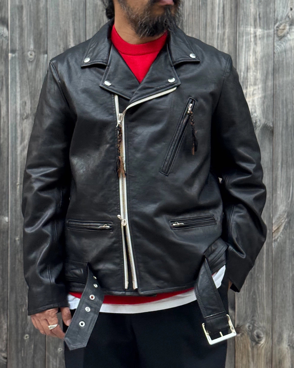 DIGAWEL / Leather biker jacket (DWAB012)