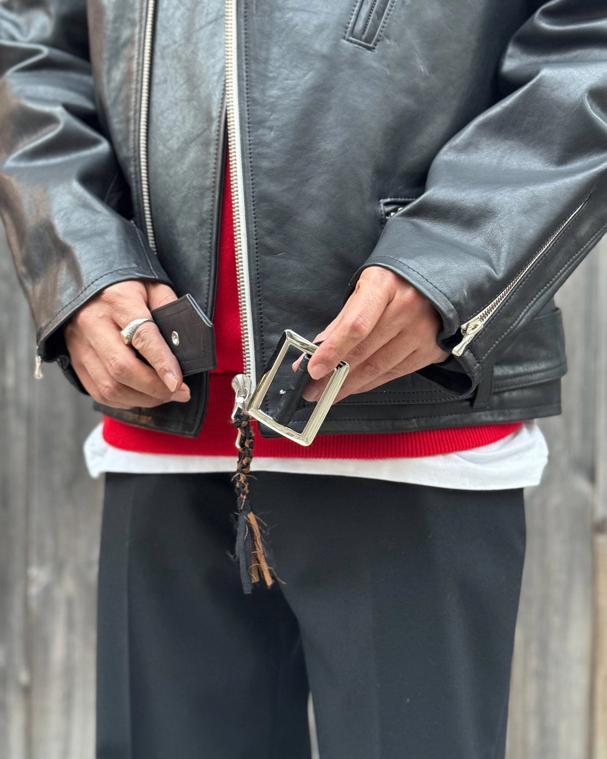 DIGAWEL / Leather biker jacket (DWAB012)
