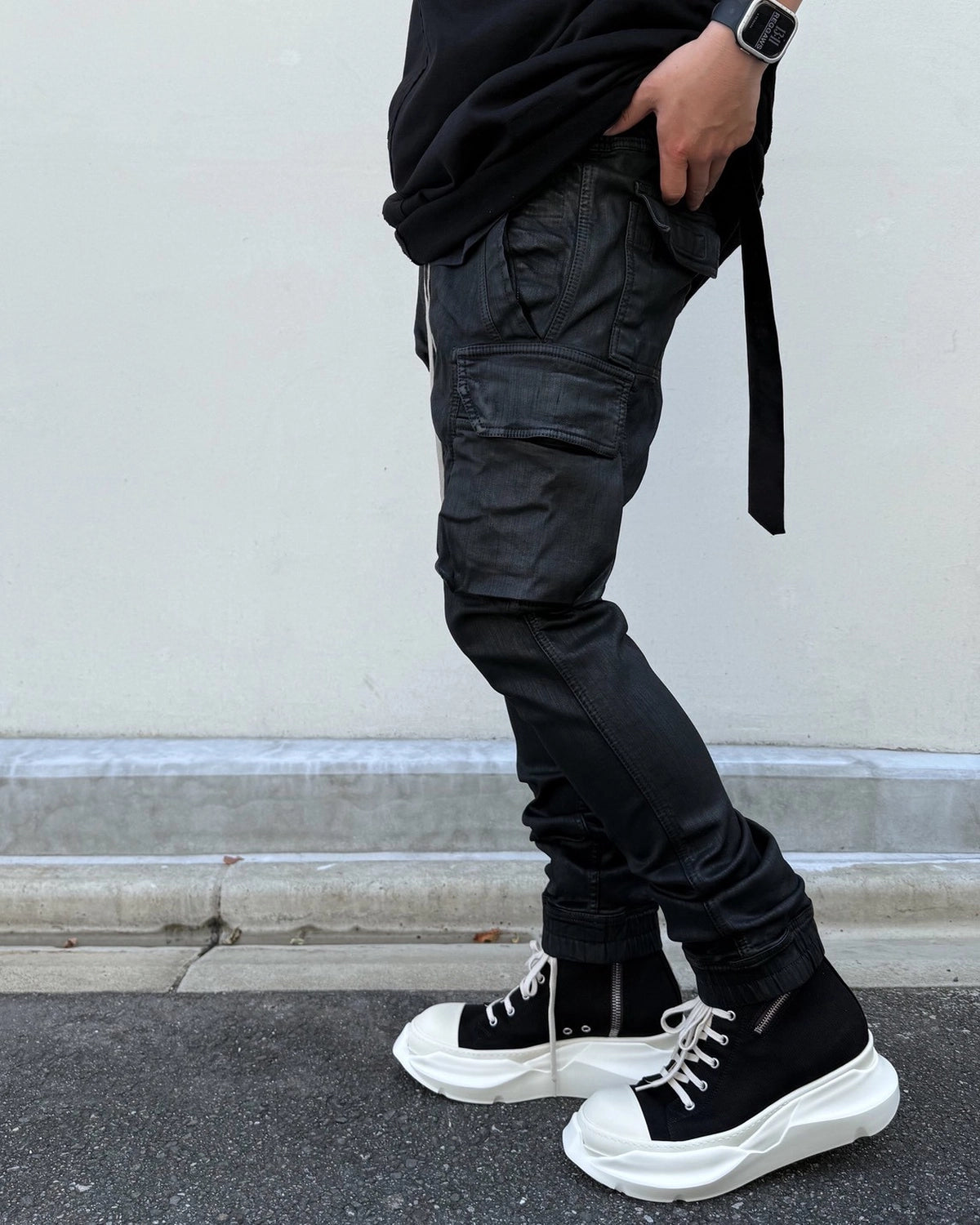 Rick Owens DRKSHDW / DENIM SHOES -CARGO ABSTRACT SNEAKS (DU02F6841)