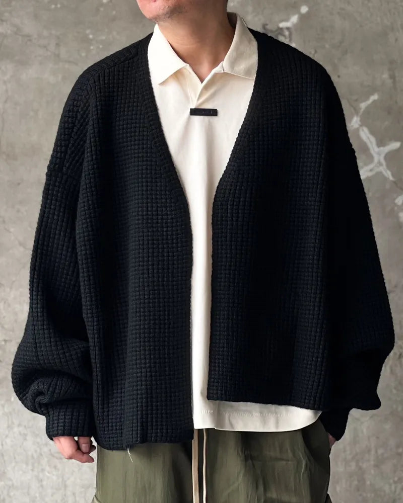 ESSENTIALS / HEAVY WAFFLE CARDIGAN (192BT246200F)