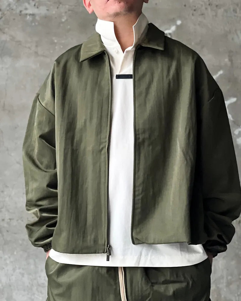 ESSENTIALS / TEXTURED NYLON TRUCKER JACKET (202BT246380F)