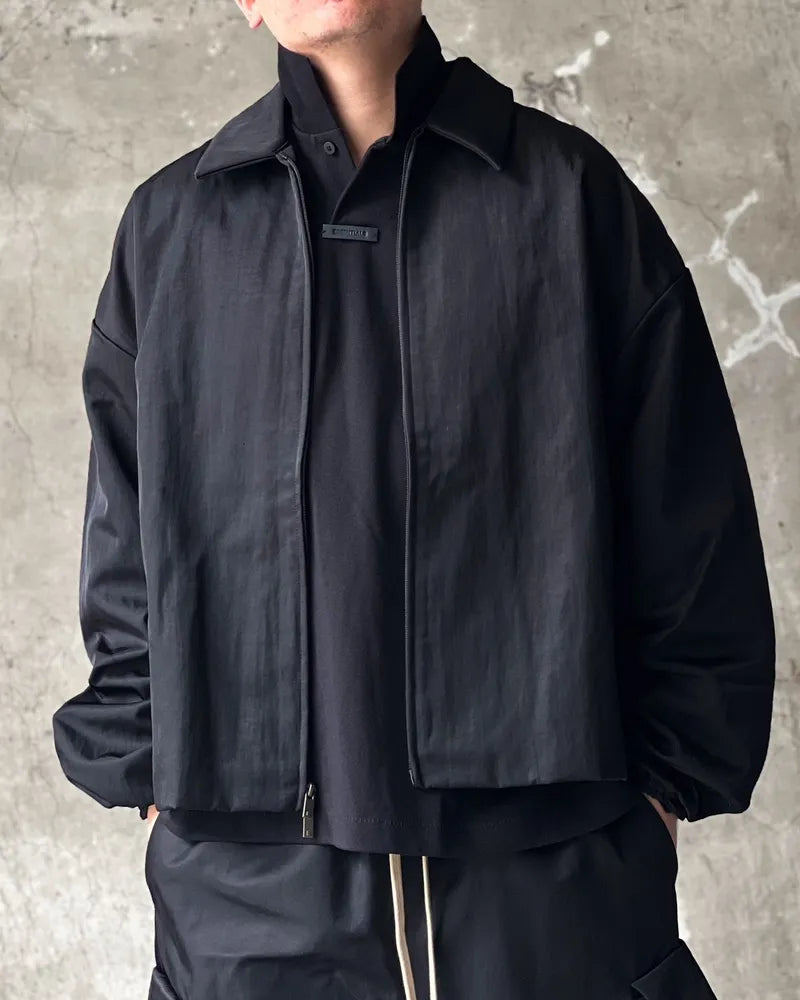 ESSENTIALS / TEXTURED NYLON TRUCKER JACKET (202BT246380F)