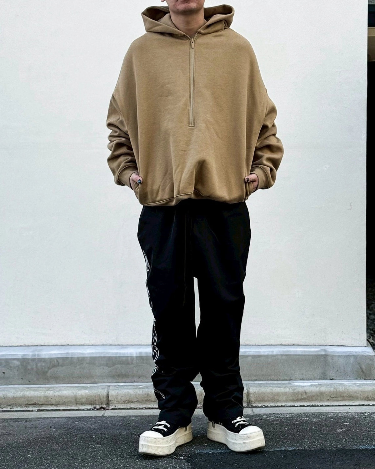 ESSENTIALS / PROPERTY LOUNGE HALF ZIP HOODIE (192SP266911F)
