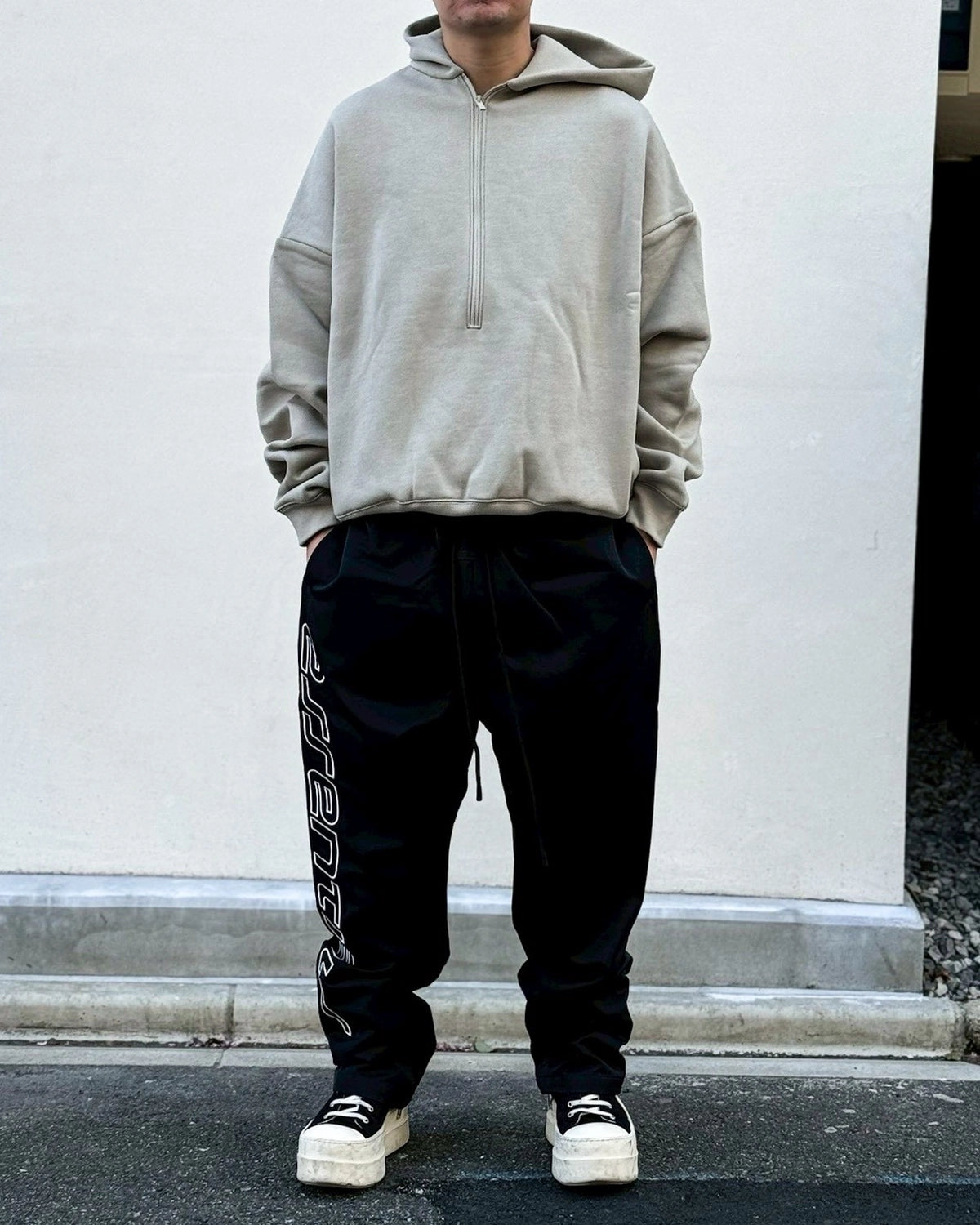 ESSENTIALS / PROPERTY LOUNGE HALF ZIP HOODIE (192SP266911F)