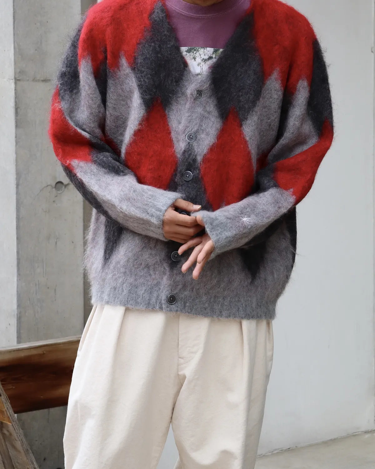 GDC / Argyle Mohair Cardigan (GD0465)