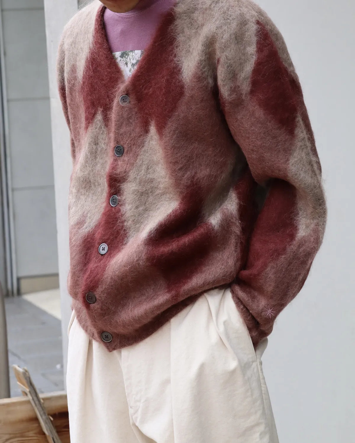 GDC / Argyle Mohair Cardigan (GD0465)