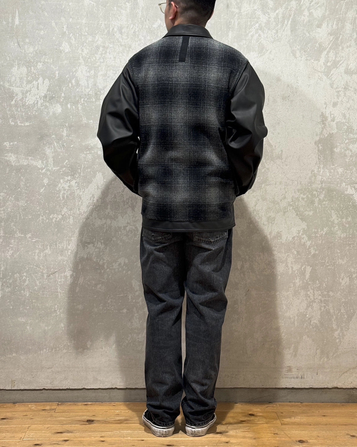 JUNYA WATANABE MAN / 合成皮革(ポリウレタン樹脂)×ウールモッサーチェック FILSON Wネーム (WP-J020-051)