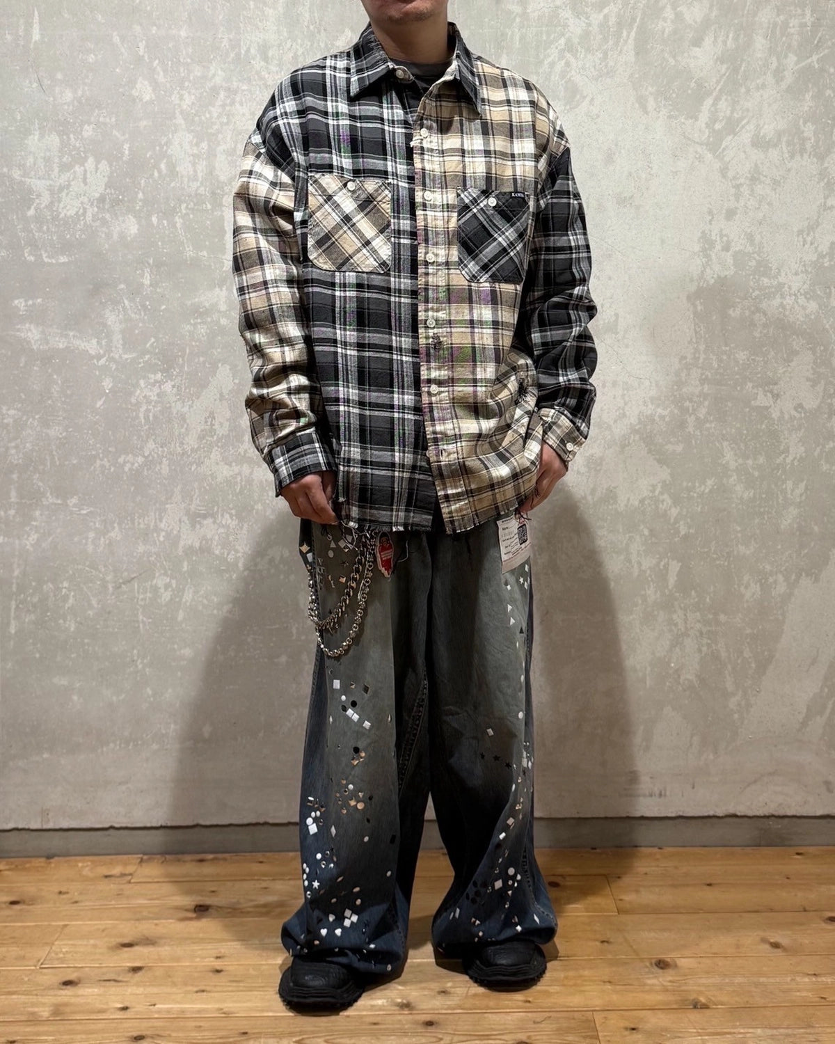 KAMIYA / Crazy Pattern Check Shirt (G15SH057)