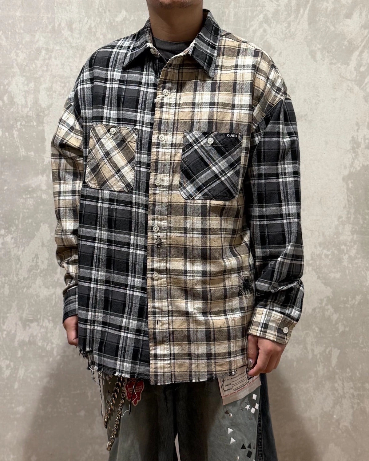 KAMIYA / Crazy Pattern Check Shirt (G15SH057)