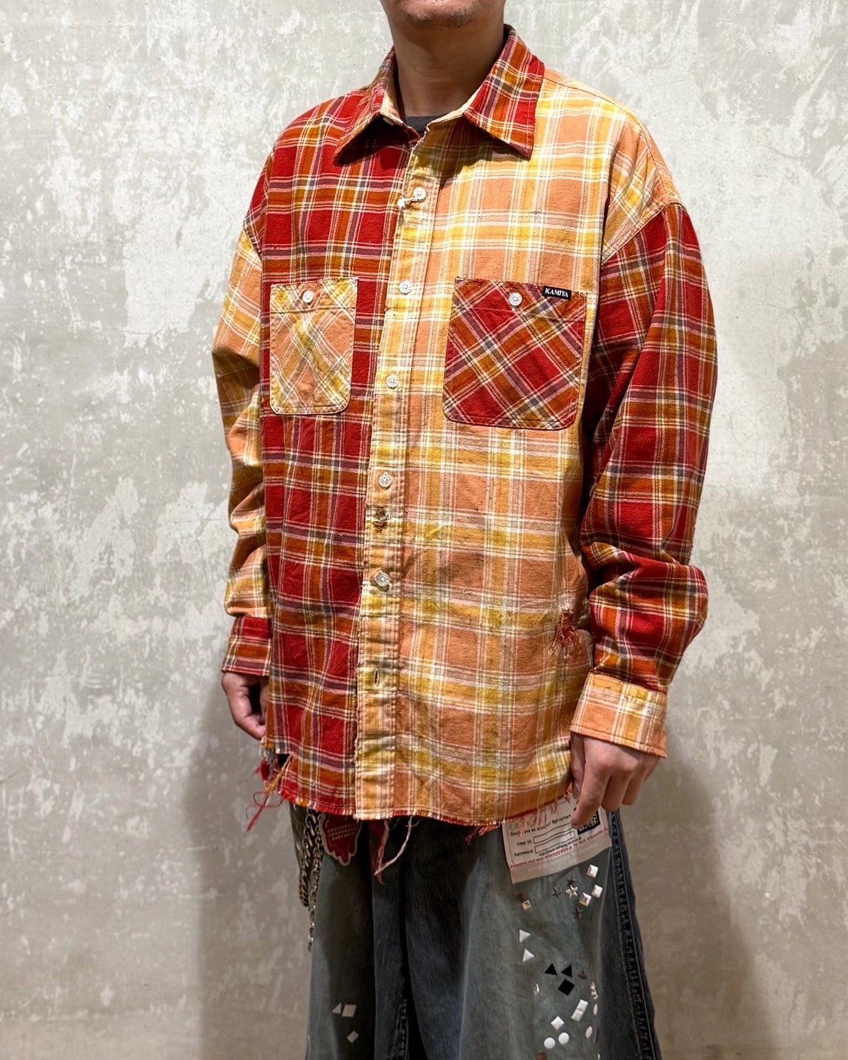 KAMIYA / Crazy Pattern Check Shirt (G15SH057)