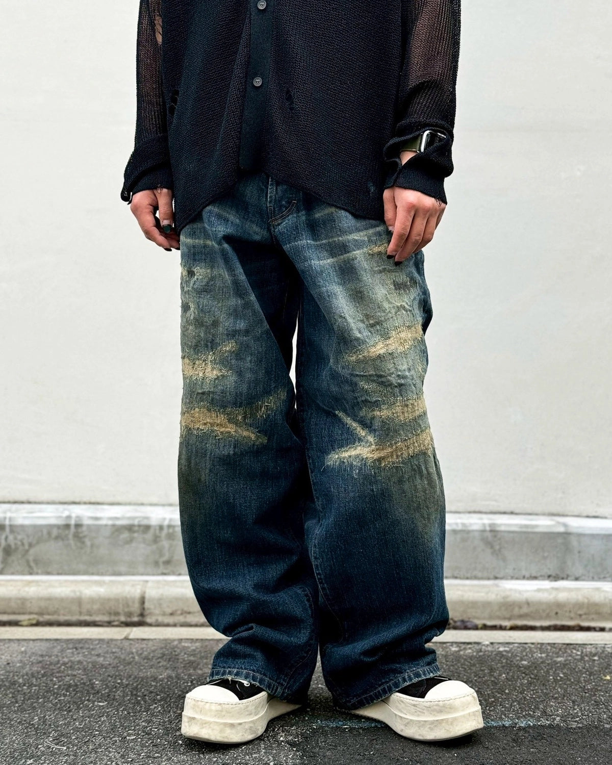 KAMIYA / BORO Super Baggy Denim Pants (G16PT043)