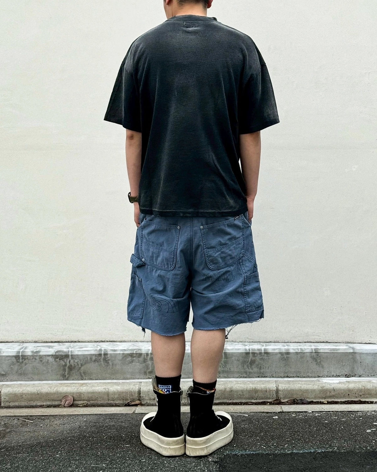 KAMIYA / "CRAYON FLAME" Distressed T-shirt (G16TS085)