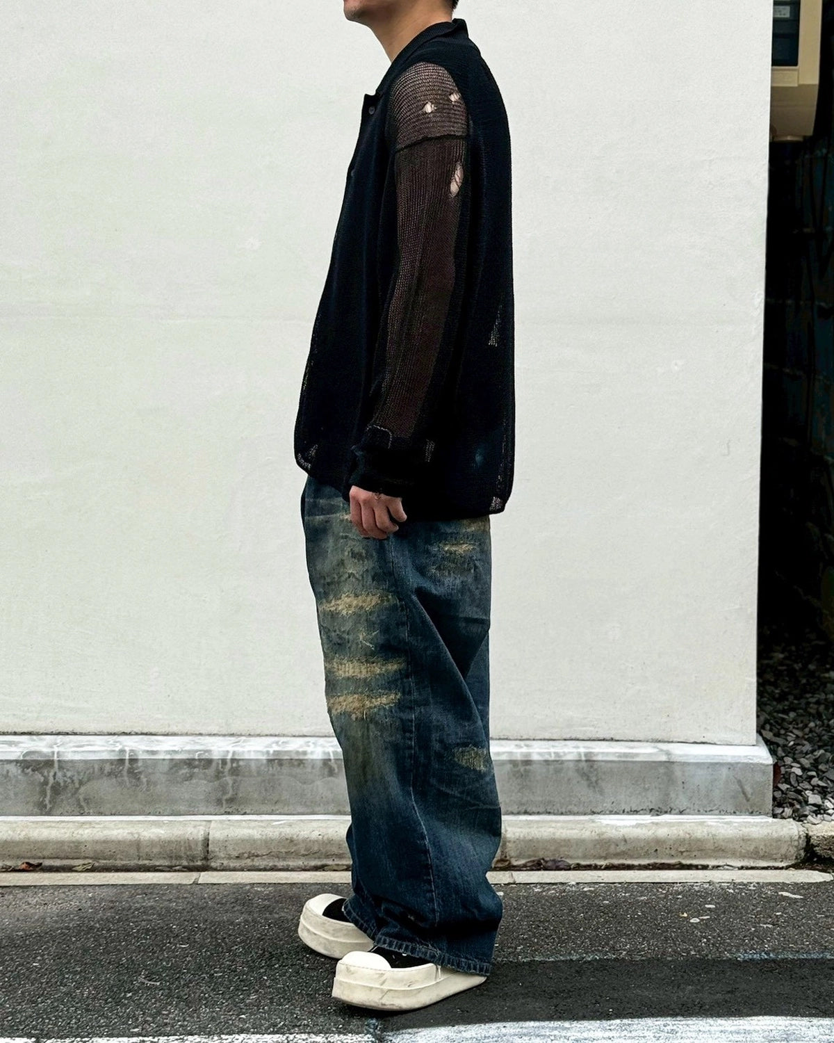 KAMIYA / BORO Super Baggy Denim Pants (G16PT043)