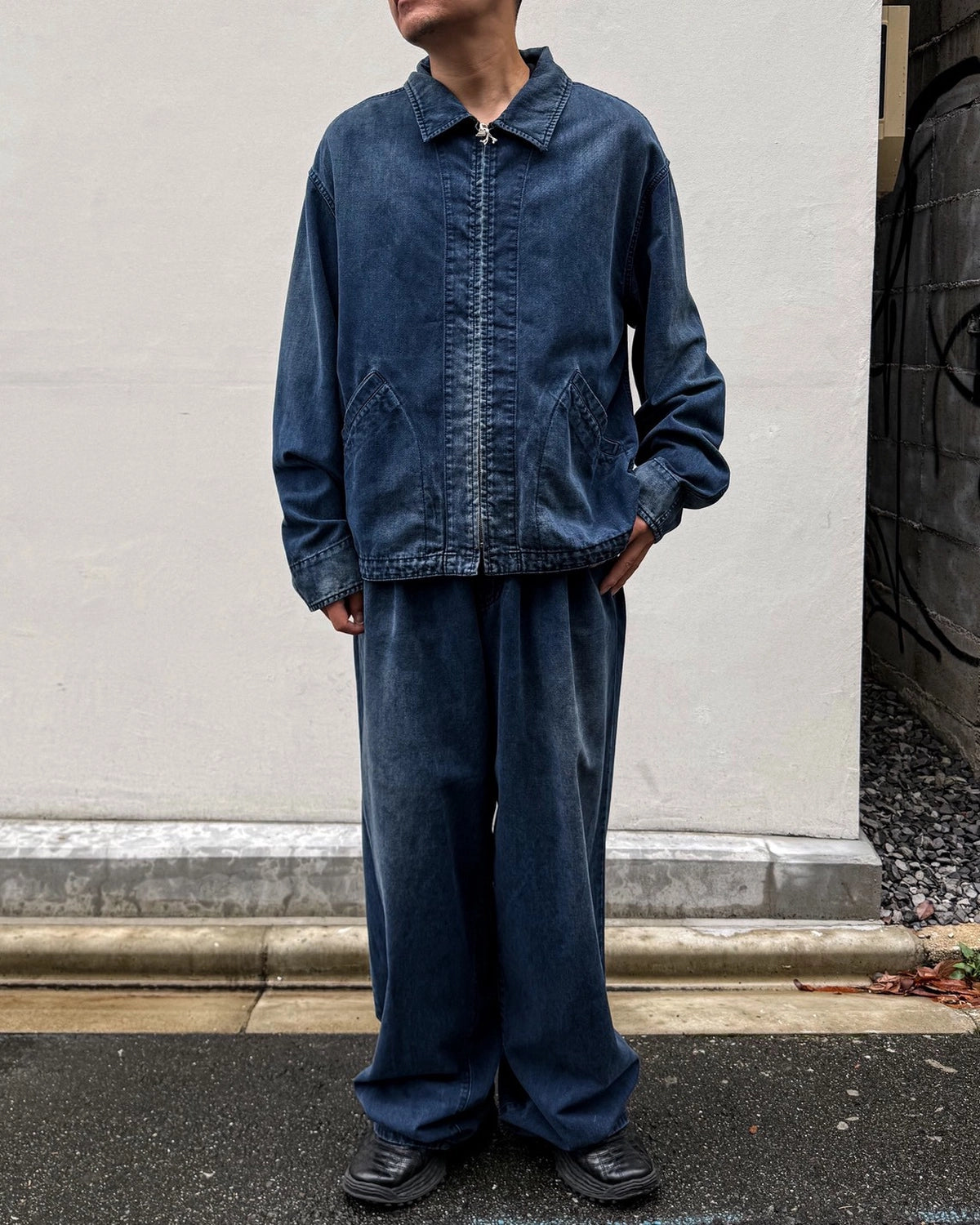 KAMIYA / Tencel Denim Easy Baggy Pants (G17PT054)
