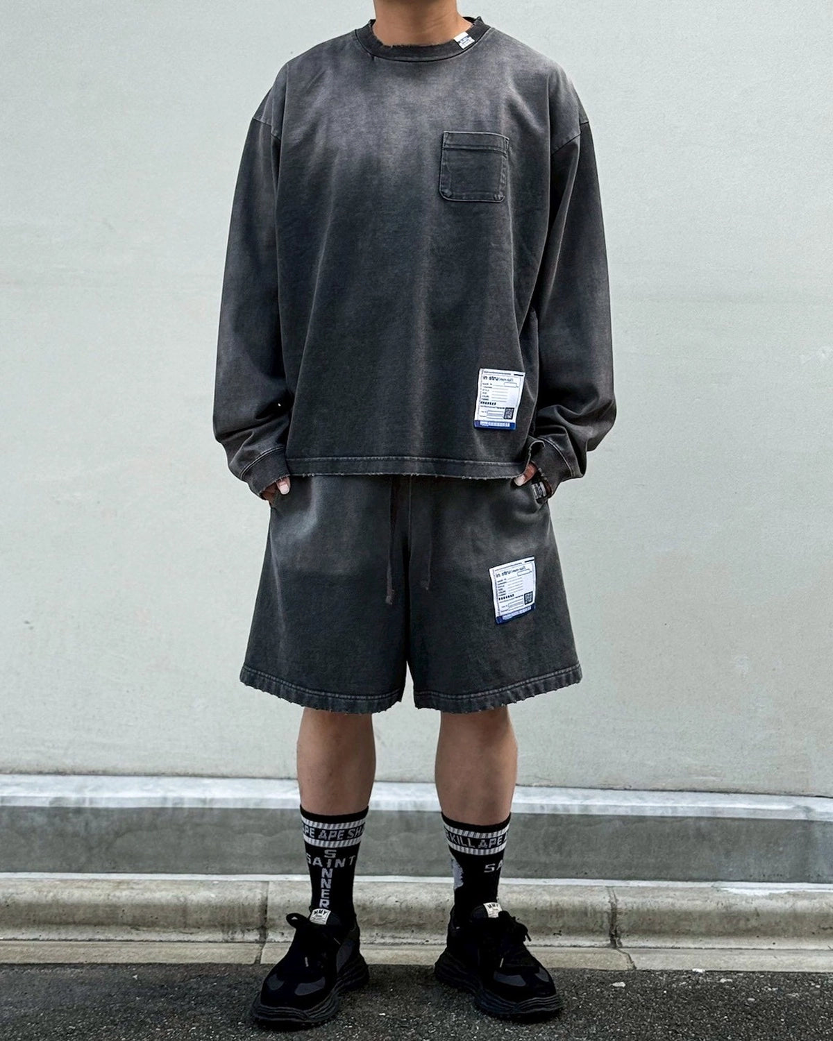 Maison MIHARA YASUHIRO in・stru(men-tal). / Sun Faded Like Distressed Long Sleeve T-Shirt (I17LT525)
