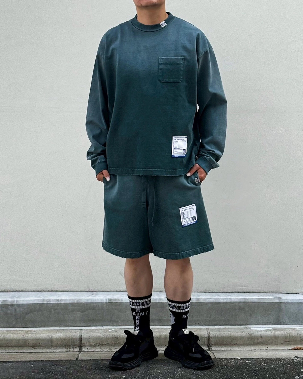 Maison MIHARA YASUHIRO in・stru(men-tal). / Sun Faded Like Distressed Long Sleeve T-Shirt (I17LT525)