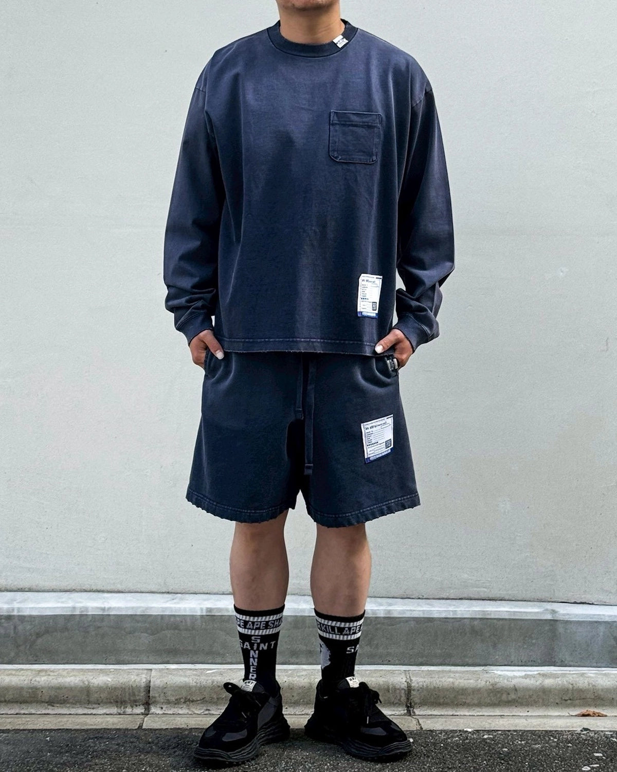 Maison MIHARA YASUHIRO in・stru(men-tal). / Sun Faded Like Distressed Long Sleeve T-Shirt (I17LT525)