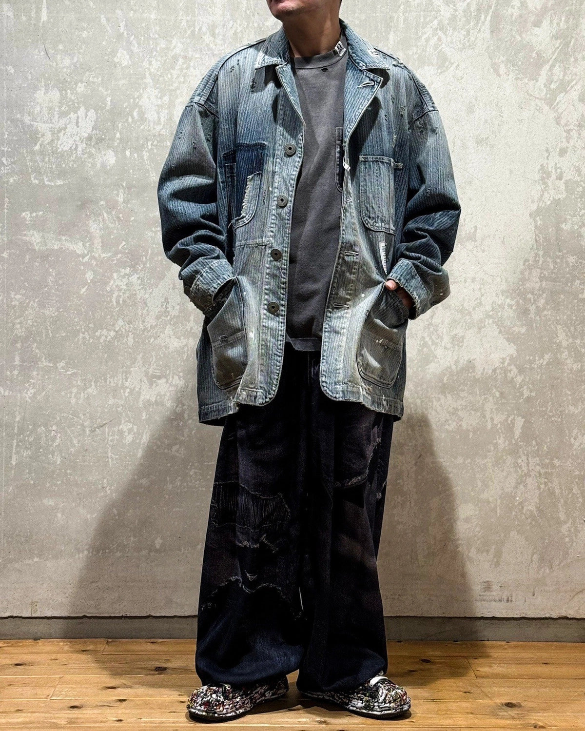 Maison MIHARA YASUHIRO / AGED CHORE JACKET (J14BL131)