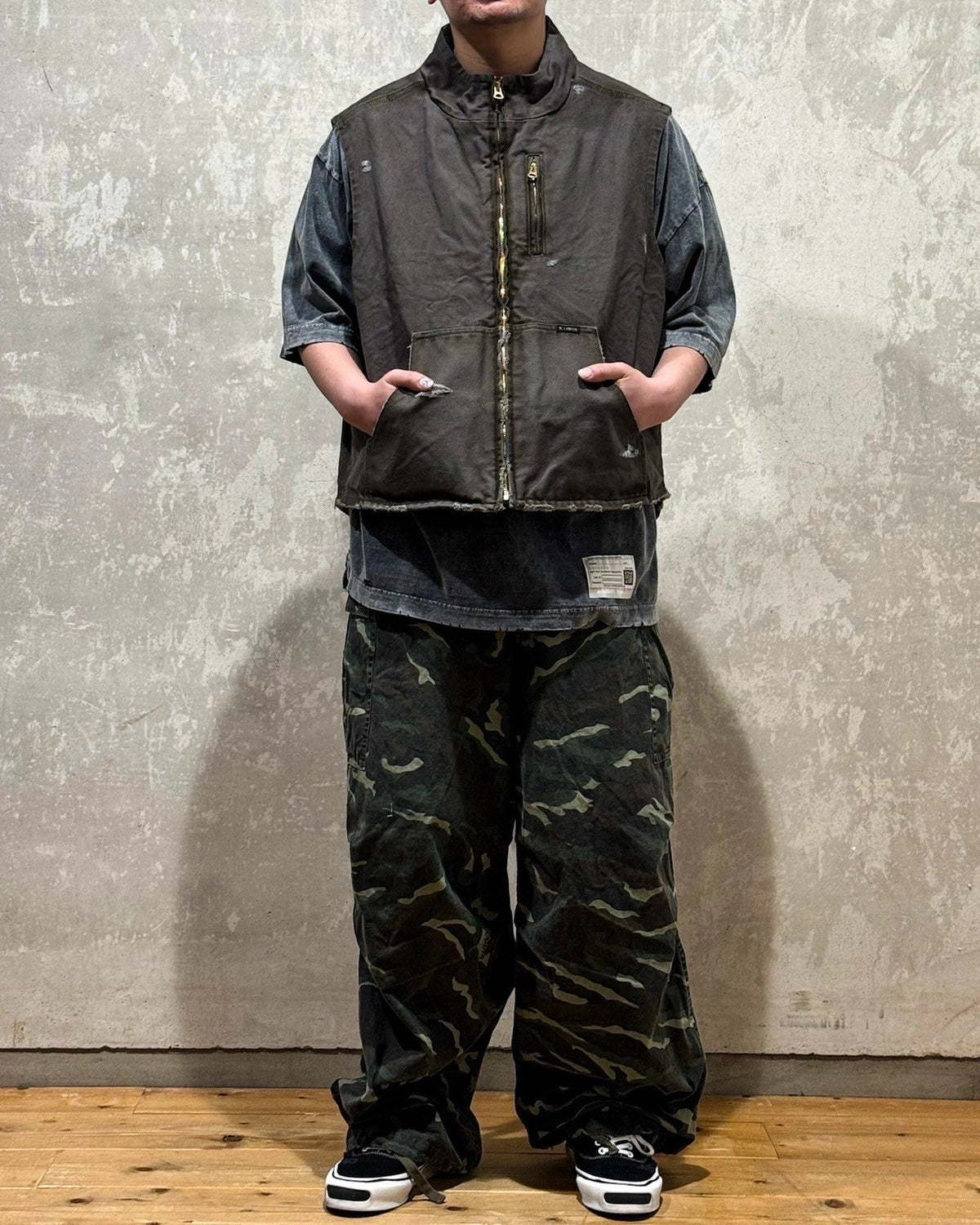 KAMIYA / Camo Wash Cargo Pants (G14PT016)