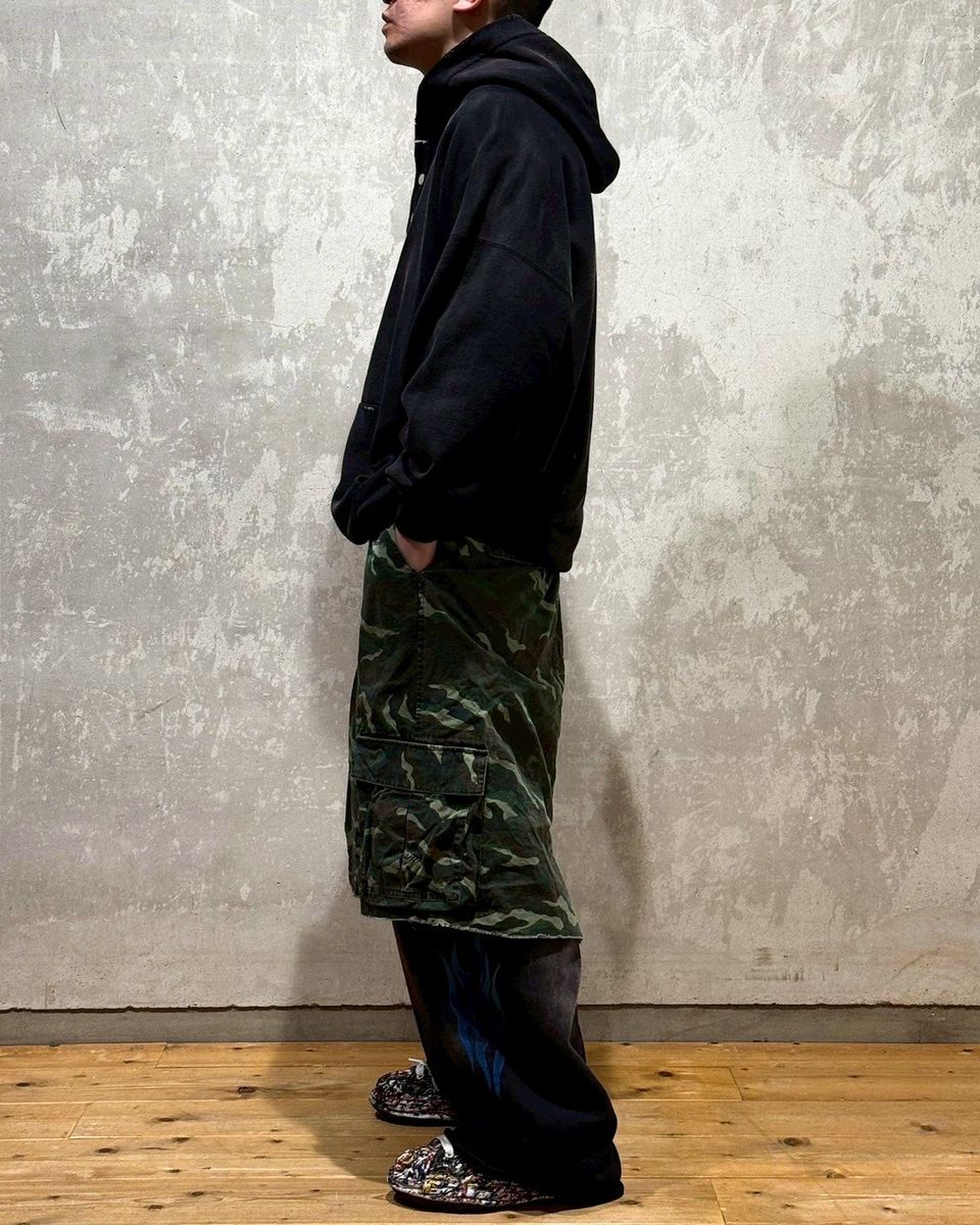 KAMIYA / Camo Wash Wrap Skirt (G14PT018)
