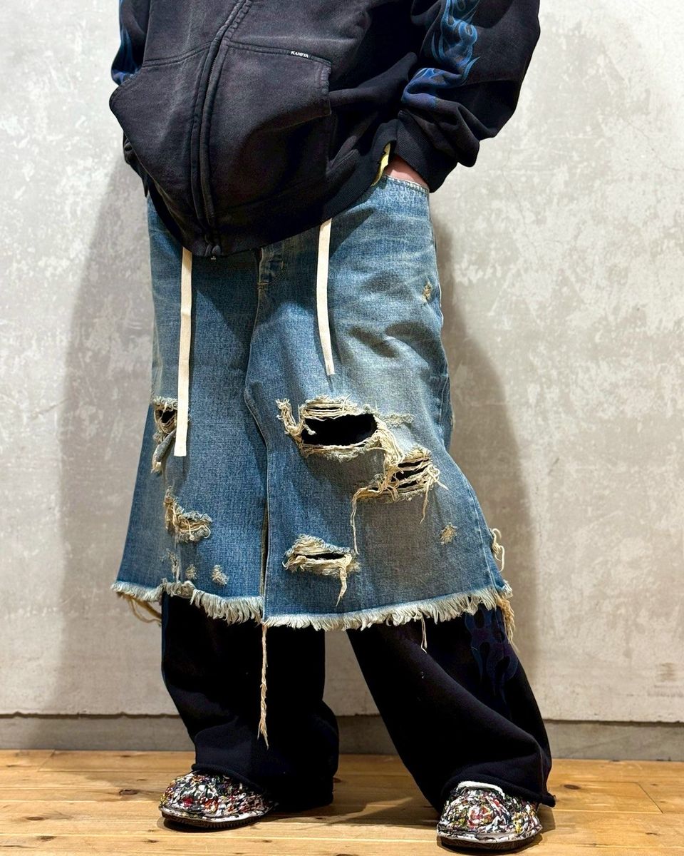 KAMIYA / Denim Wrap Skirt (G14PT040)