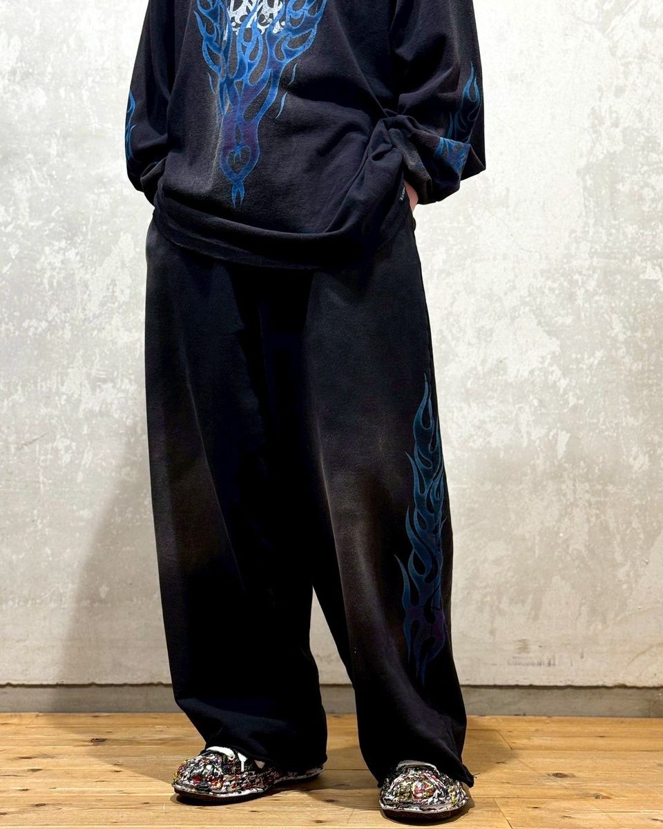 KAMIYA / “KMY-FIRE” Distressed Sweat Pants (G14PT076)