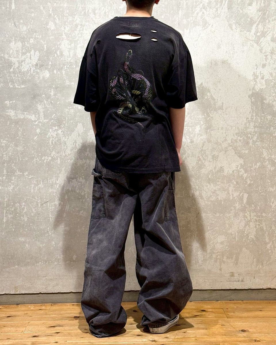 KAMIYA / “KMY-SNAKE” Distressed T-shirt (G14TS080)