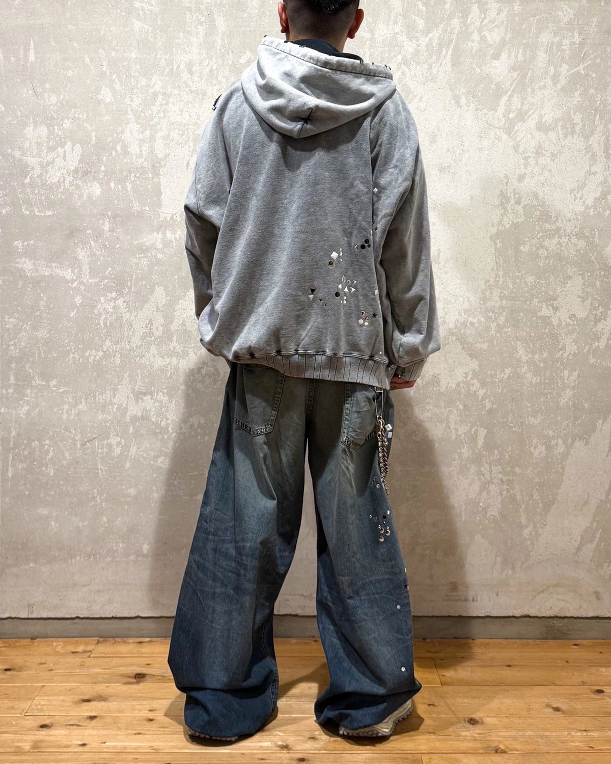 Maison MIHARA YASUHIRO / Embellished Denim Wide Pants (B15PT081)