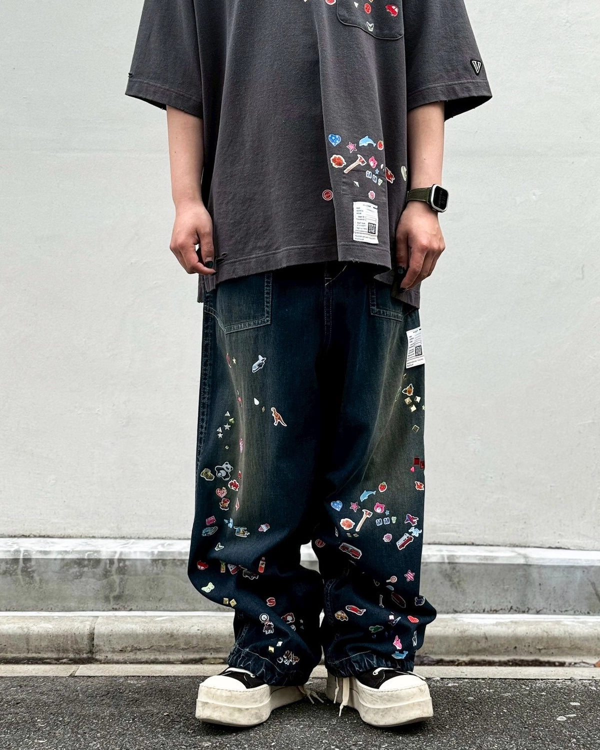 パンツ MaisonMIHARAYASUHIRO Sticker PrintsDenim Maison MIHARA YASUHIRO(メゾンミハラヤスヒロ) / Kids Sticker
