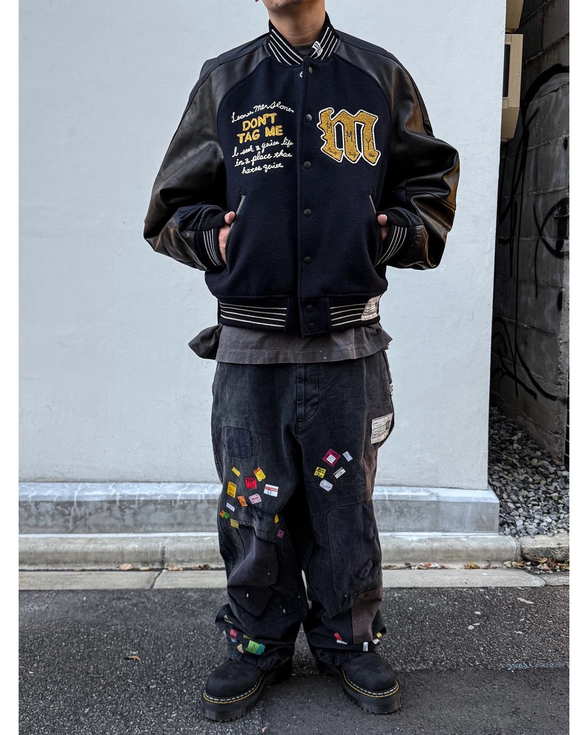 Maison MIHARA YASUHIRO / Front Back Combined Stadium Jacket  (A17BL062)