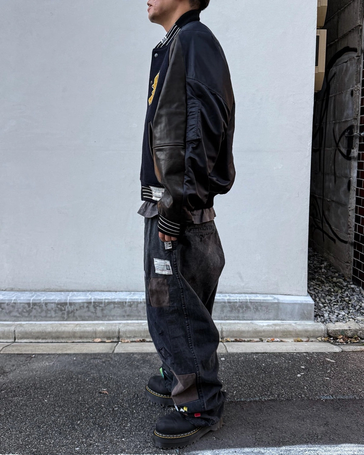 Maison MIHARA YASUHIRO / Front Back Combined Stadium Jacket  (A17BL062)