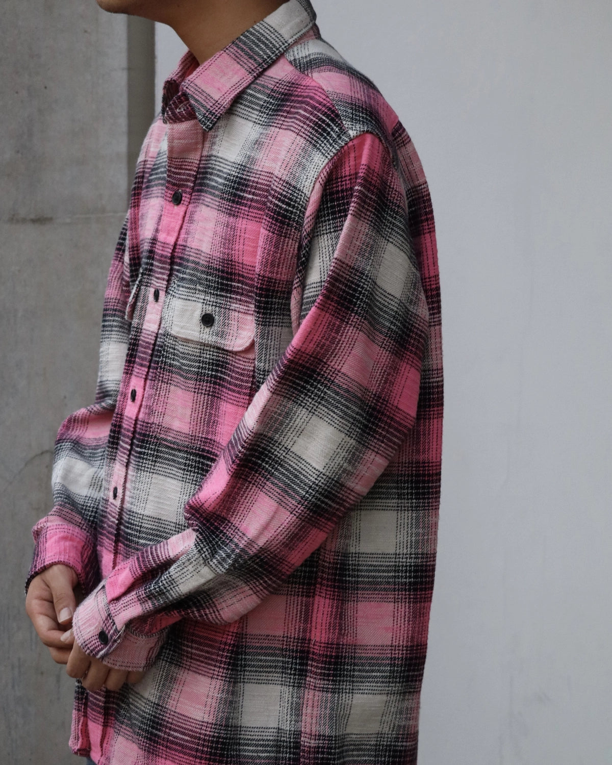 MINEDENIM / Heavy Cotton Flannel Ombre Work Shirt (MDFBF09503)