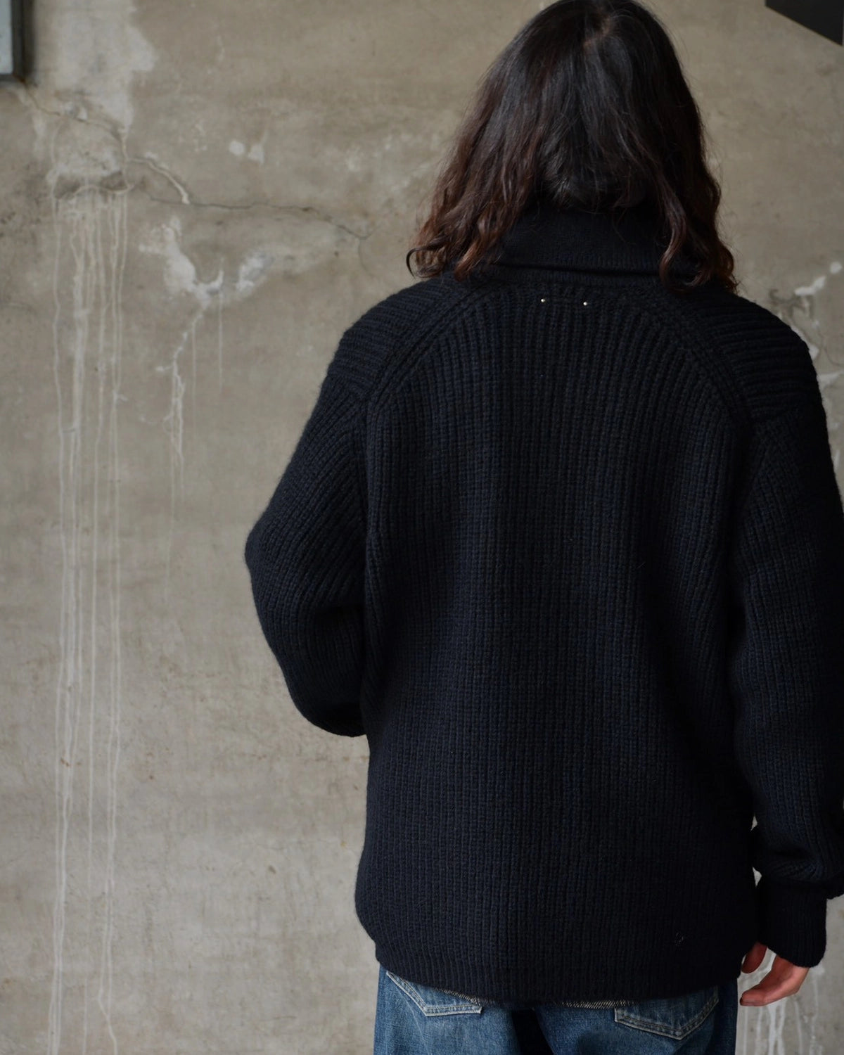 MINEDENIM  / Baby Alpaca Wool Shawl Collar Knit Cardigan (MDFBF10601)