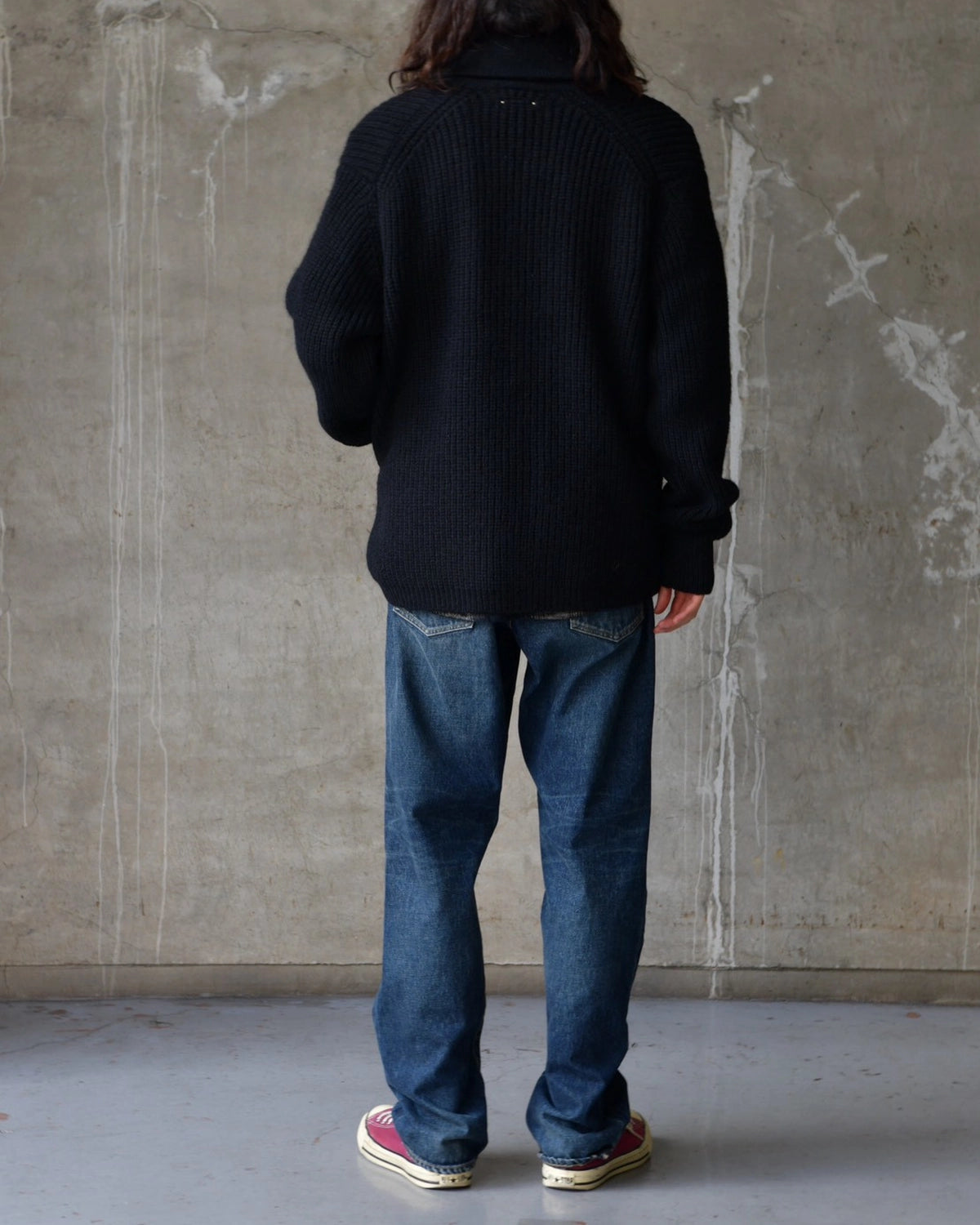 MINEDENIM  / Baby Alpaca Wool Shawl Collar Knit Cardigan (MDFBF10601)